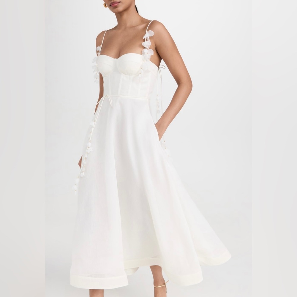 Zimmermann White Spaghetti-Strap A-Line Wedding Dress - Picture 4 of 16